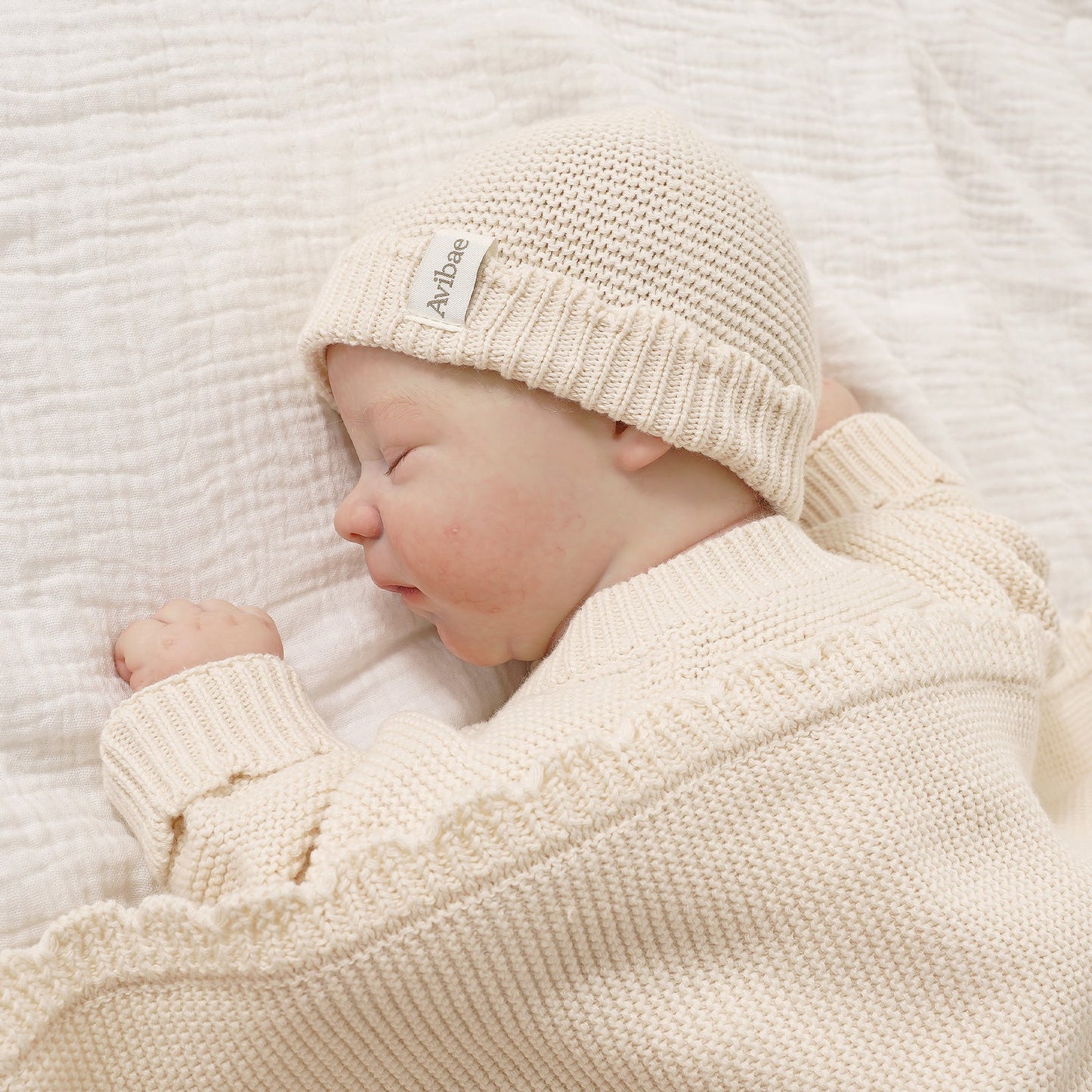 Avibae Classic  Luxary Cotton Stitch  7-Piece Buddle Milk Oat