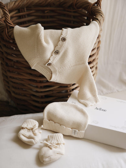 Avibae Classic  Luxary Cotton Stitch  3-Piece Buddle Milk Oat