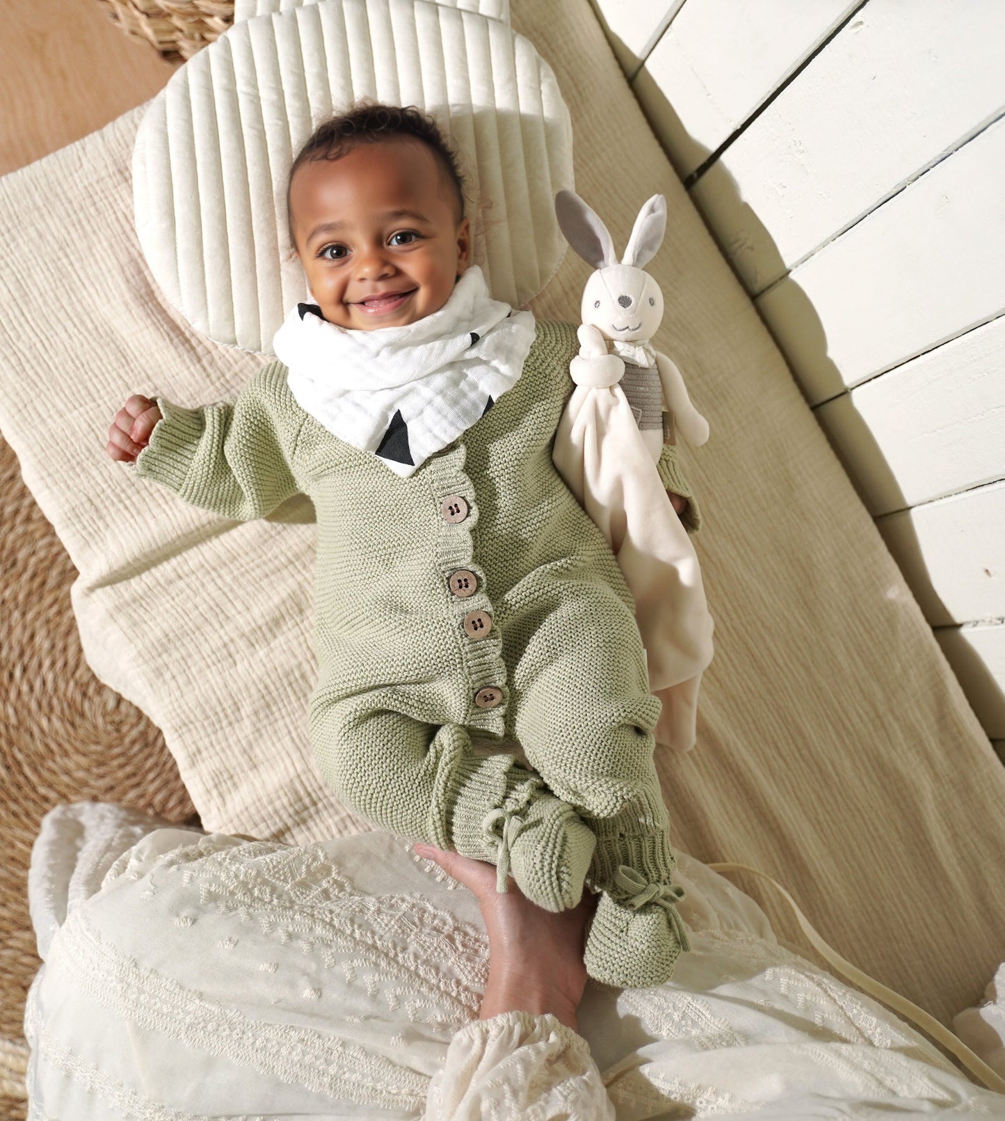 Avibae Classic  Luxary Cotton Stitch  7-Piece Buddle Misty Moss