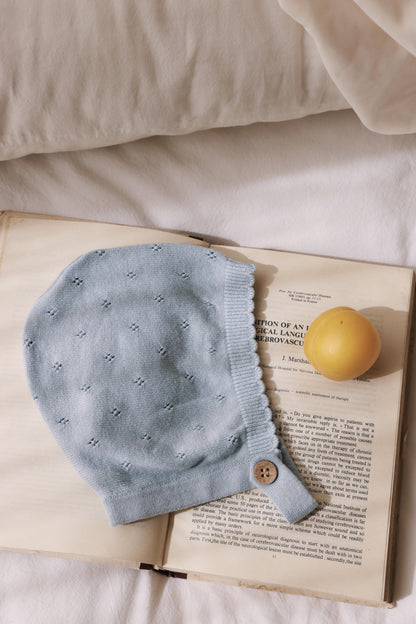 Avibae Luxary Cotton Patterned Openwork Romper  7-Piece Buddle Nestle Sky