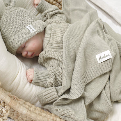 Avibae Luxary Cotton Cute Bear Romper  7-Piece Buddle Grey Moss