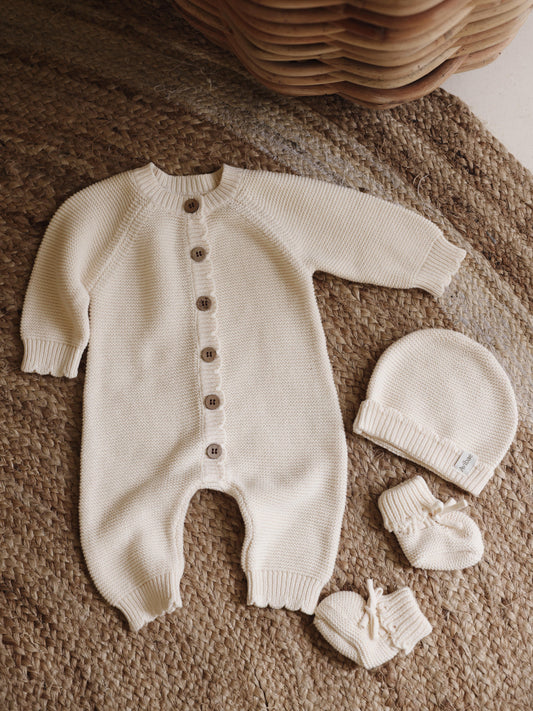 Avibae Classic  Luxary Cotton Stitch  3-Piece Buddle Milk Oat