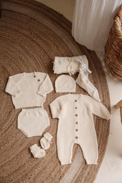 Avibae Classic  Luxary Cotton Stitch  7-Piece Buddle Milk Oat