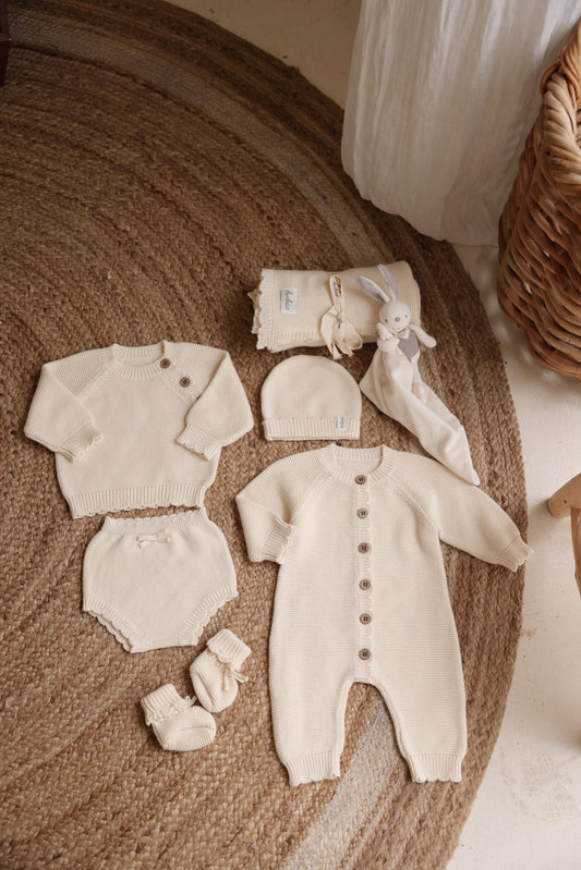 Avibae Classic  Luxary Cotton Stitch  7-Piece Buddle Milk Oat