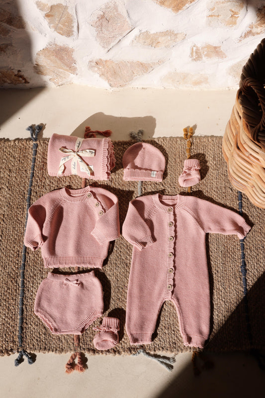 Avibae Classic  Luxary Cotton Stitch  7-Piece Buddle Pearl Rose