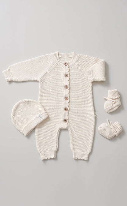 Avibae Classic  Luxary Cotton Stitch  3-Piece Buddle Pearl Rose