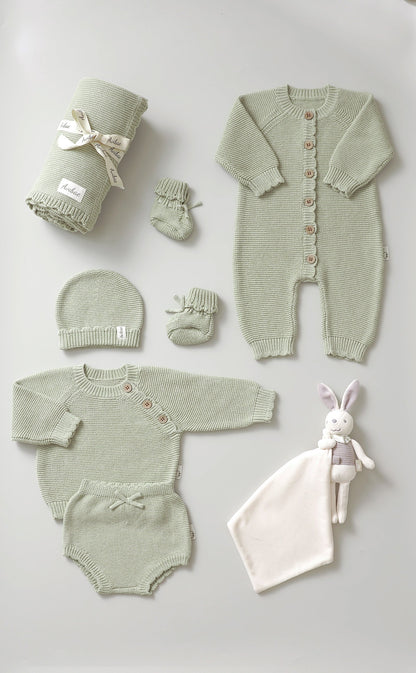 Avibae Classic  Luxary Cotton Stitch  7-Piece Buddle Misty Moss