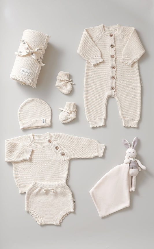 Avibae Classic  Luxary Cotton Stitch  7-Piece Buddle Milk Oat