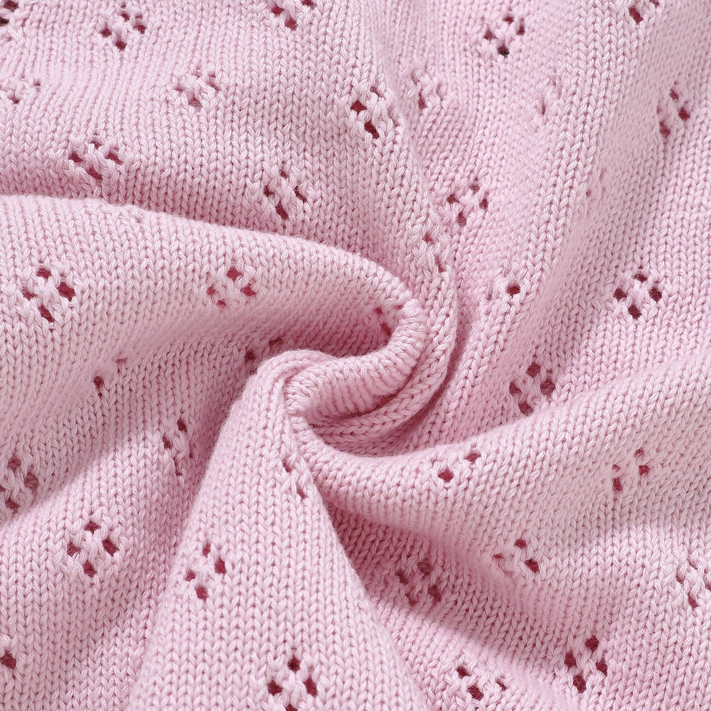 Hand Embroidery Flower Cotton  Romper  2-Piece Pink
