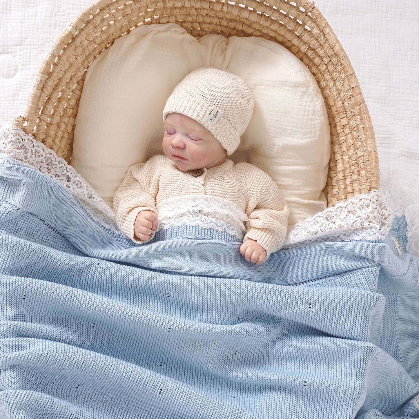Avibae 100% Organic Cotton Baby Comfort Blanket